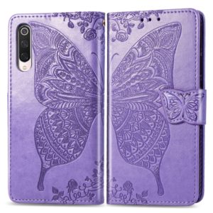 For Xiaomi 9 Pro Butterfly Love Flower Embossed Horizontal Flip Leather Case with Bracket Lanyard Card Slot Wallet(Light Purple) (OEM)