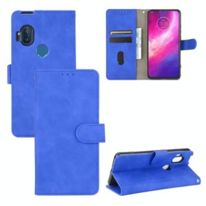 For Motorola Moto One Hyper Solid Color Skin Feel Magnetic Buckle Horizontal Flip Calf Texture PU Leather Case with Holder & Card Slots & Wallet(Blue) (OEM)