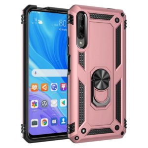 For Huawei Y9s Shockproof TPU + PC Protective Case with 360 Degree Rotating Holder(Rose Red) (OEM)