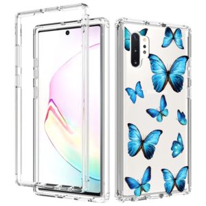 For Samsung Galaxy Note 10 Plus 2 in 1 High Transparent Painted Shockproof PC + TPU Protective Case(Blue Butterfly) (OEM)