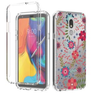 For LG Stylo 5 2 in 1 High Transparent Painted Shockproof PC + TPU Protective Case(Small Floral) (OEM)