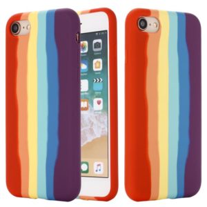 For iPhone SE 2022 / SE 2020 / 8 / 7 Rainbow Liquid Silicone Shockproof Full Coverage Protective Case (OEM)