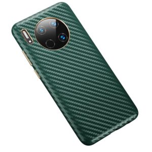 For Huawei Mate 30 Carbon Fiber Leather Texture Kevlar Anti-fall Phone Protective Case(Green) (OEM)