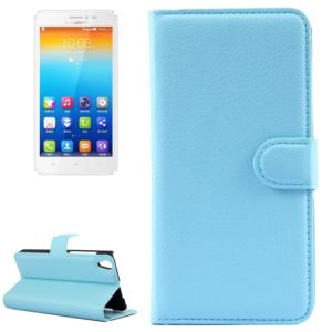 Horizontal Flip Solid color Leather Case with Card Slots & Holder & Wallet for Lenovo S850(Blue) (OEM)