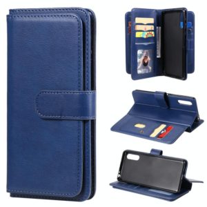For Sony Xperia L4 Multifunctional Magnetic Copper Buckle Horizontal Flip Solid Color Leather Case with 10 Card Slots & Wallet & Holder & Photo Frame(Navy Blue) (OEM)