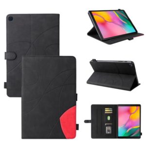 For Samsung Galaxy Tab A 10.1 (2019) T510 Dual-color Splicing Horizontal Flip PU Leather Case with Holder & Card Slots & Sleep / Wake-up Function(Black) (OEM)