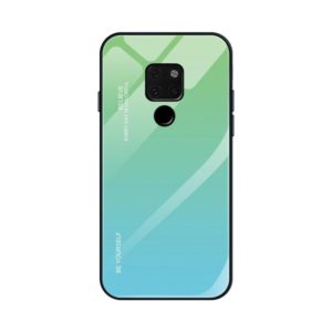 For Huawei Mate 20 Gradient Color Glass Case(Sky Blue) (OEM)