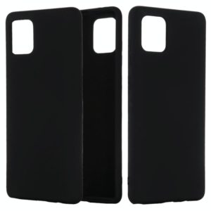 For Galaxy A81 Solid Color Liquid Silicone Dropproof Full Coverage Protective Case(Black) (OEM)