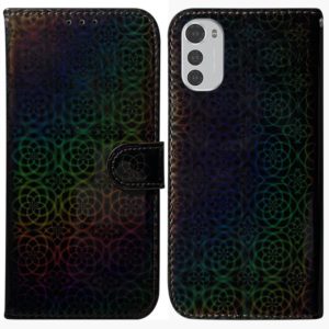 For Motorola Moto E32 Colorful Magnetic Buckle Leather Phone Case(Black) (OEM)