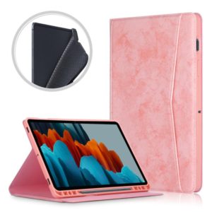 For Samsung Galaxy Tab S8 / Galaxy Tab S7 T870/T875 TPU Front Support Horizontal Flip Leather Case with Holder & Pen Slot & Sleep / Wake-up Function(Pink) (OEM)