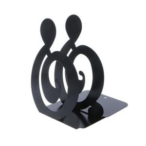 2 PCS Musical Note Metal Bookends Iron Support Holder Desk Stands For Books(Black Treble) (OEM)