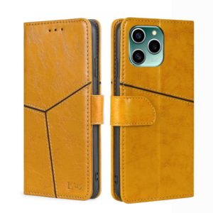 For Honor 60 SE Geometric Stitching Horizontal Flip Leather Phone Case(Yellow) (OEM)
