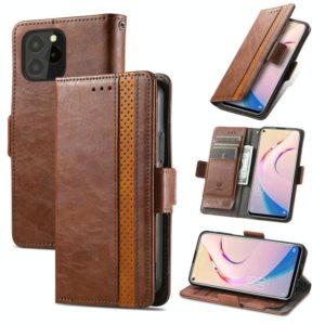 For Oukitel C21 Pro CaseNeo Business Splicing Dual Magnetic Buckle Horizontal Flip PU Leather Case with Holder & Card Slots & Wallet(Brown) (OEM)
