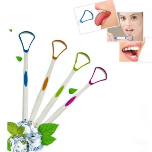 10 PCS Tongue Coating Cleaning Scraper To Remove Bad Breath Tongue Brush Random Color Delivery (OEM)