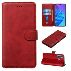 For OPPO Realme 5 Classic Calf Texture Horizontal Flip PU Leather Case, with Holder & Card Slots & Wallet(Red) (OEM)