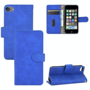 For iPod Touch 6 & 5 Solid Color Skin Feel Magnetic Buckle Horizontal Flip Calf Texture PU Leather Case with Holder & Card Slots & Wallet(Blue) (OEM)