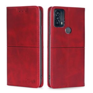 For TCL 20B/6159K Cow Texture Magnetic Horizontal Flip Leather Phone Case(Red) (OEM)