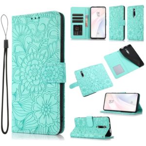 For Xiaomi Redmi K20 Skin Feel Embossed Sunflower Horizontal Flip Leather Case with Holder & Card Slots & Wallet & Lanyard(Green) (OEM)