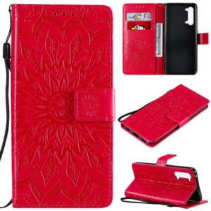 For OPPO Find X2 Lite / Reno3 5G Sun Embossing Pattern Horizontal Flip Leather Case with Card Slot & Holder & Wallet & Lanyard(Red) (OEM)