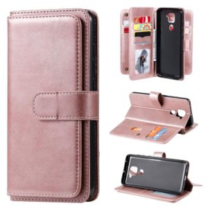 For Xiaomi Redmi Note 9 Multifunctional Magnetic Copper Buckle Horizontal Flip Solid Color Leather Case with 10 Card Slots & Wallet & Holder & Photo Frame(Rose Gold) (OEM)