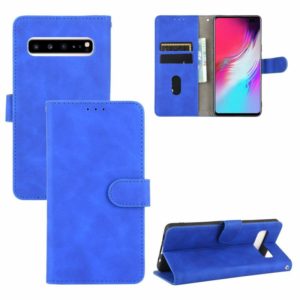 For Samsung Galaxy S10 5G Solid Color Skin Feel Magnetic Buckle Horizontal Flip Calf Texture PU Leather Case with Holder & Card Slots & Wallet(Blue) (OEM)