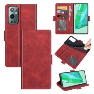 For OnePlus 9 Pro Dual-side Magnetic Buckle Horizontal Flip Leather Case with Holder & Card Slots & Wallet(Red) (OEM)