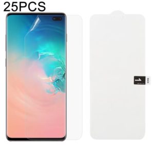 25 PCS Soft Hydrogel Film Full Cover Front Protector with Alcohol Cotton + Scratch Card for Galaxy S10 Plus (OEM)