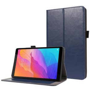 For Huawei MatePad T8 Crazy Horse Texture Horizontal Flip Leather Case with 2-folding Holder & Card Slot(Dark Blue) (OEM)