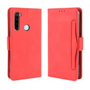 For Xiaomi Redmi Note 8T Wallet Style Skin Feel Calf Pattern Leather Case ，with Separate Card Slot(Red) (OEM)