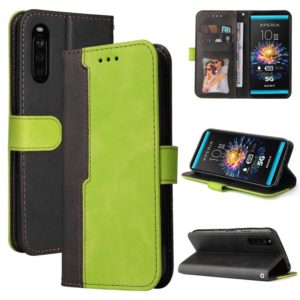 For Sony Xperia 10 III Business Stitching-Color Horizontal Flip PU Leather Case with Holder & Card Slots & Photo Frame(Green) (OEM)