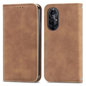 Retro Skin Feel Business Magnetic Horizontal Flip Leather Case with Holder & Card Slots & Wallet & Photo Frame For Huawei Nova 8 Pro(Brown) (OEM)