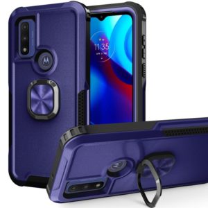 For Motorola Moto G Pure 3 in 1 Ring Holder PC + TPU Phone Case(Navy Blue) (OEM)