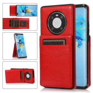 For Huawei Mate 40 Solid Color PC + TPU Protective Case with Holder & Card Slots(Red) (OEM)
