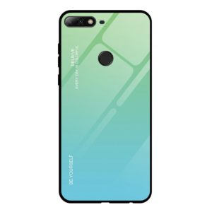 For Huawei Honor 7C / Enjoy 8 / Y7 (2018) Gradient Color Glass Case(Sky Blue) (OEM)