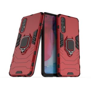 For OPPO Reno 3 Pro PC + TPU Shockproof Protective Case with Magnetic Ring Holder(Red) (OEM)