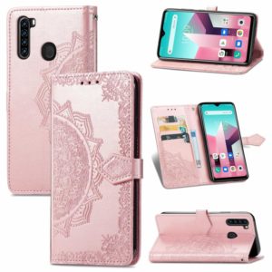 For Blackview A80 Pro Mandala Flower Embossed Horizontal Flip Leather Case with Holder & Three Card Slots & Wallet & Lanyard(Rose Gold) (OEM)
