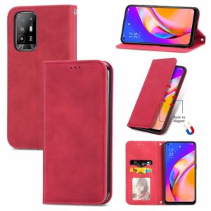 For OPPO A94 5G / A95 5G/F19 Pro+ /Reno5 Z Retro Skin Feel Business Magnetic Horizontal Flip Leather Case With Holder & Card Slots & Wallet & Photo Frame(Red) (OEM)