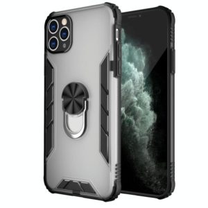 For iPhone 11 Pro Max Magnetic Frosted PC + Matte TPU Shockproof Case with Ring Holder (Milky White) (OEM)