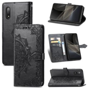 For Sony Xperia Ace II Mandala Flower Embossed Horizontal Flip Leather Case with Bracket / Card Slot / Wallet / Lanyard(Black) (OEM)