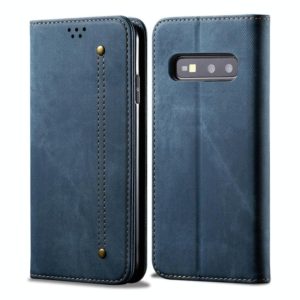 For Galaxy S10e Denim Texture Casual Style Horizontal Flip Leather Case with Holder & Card Slots & Wallet(Blue) (OEM)
