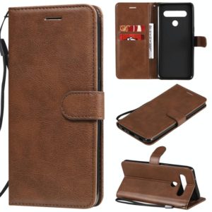 For LG K61 Solid Color Horizontal Flip Protective Leather Case with Holder & Card Slots & Wallet & Photo Frame & Lanyard(Brown) (OEM)