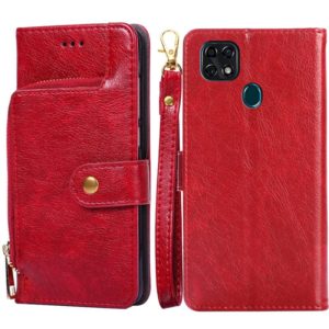 For ZTE Blade V2020 5G Zipper Bag PU + TPU Horizontal Flip Leather Case with Holder & Card Slot & Wallet & Lanyard(Red) (OEM)