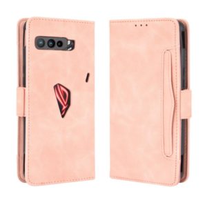 For Asus ROG Phone 3 ZS661KS Wallet Style Skin Feel Calf Pattern Leather Case ，with Separate Card Slot(Pink) (OEM)