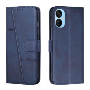 For Tecno Spark 9 Pro Stitching Calf Texture Buckle Leather Phone Case(Blue) (OEM)