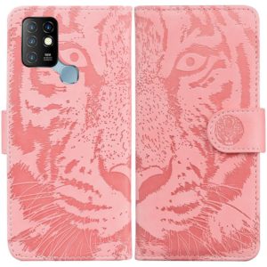 For Infinix Hot 10 X682 Tiger Embossing Pattern Horizontal Flip Leather Phone Case(Pink) (OEM)