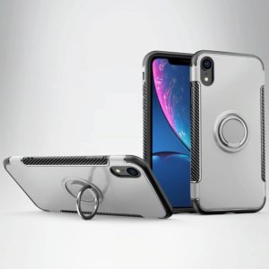 For iPhone XR Magnetic 360 Degrees Rotation Ring Armor Protective Case(Silver) (OEM)