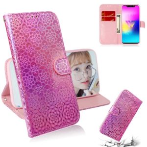 For LG W10 Solid Color Colorful Magnetic Buckle Horizontal Flip PU Leather Case with Holder & Card Slots & Wallet & Lanyard(Pink) (OEM)