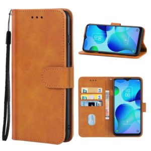 Leather Phone Case For TCL 20 AX 5G(Brown) (OEM)