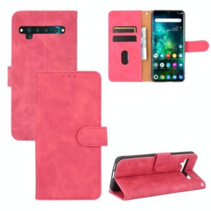 For TCL 10 Pro Solid Color Skin Feel Magnetic Buckle Horizontal Flip Calf Texture PU Leather Case with Holder & Card Slots & Wallet(Rose Red) (OEM)