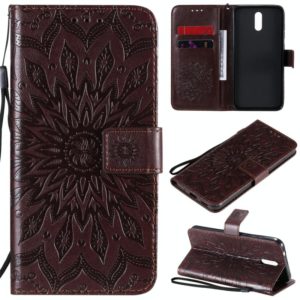For Nokia 2.3 Embossed Sunflower Pattern Horizontal Flip PU Leather Case with Holder & Card Slots & Wallet & Lanyard(Brown) (OEM)